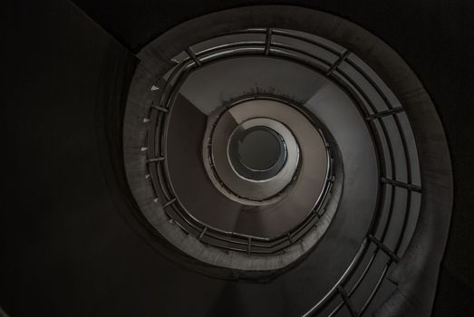 Bangkok, thailand - Aug 07, 2019 : The spiral staircase detail in a beautiful of the building.
