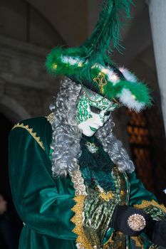 VENICE, ITALY - Febrary 6 2018: The masks of the Venice carnival 2018