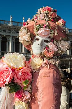 VENICE, ITALY - Febrary 6 2018: The masks of the Venice carnival 2018