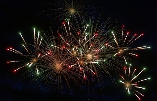 fireworks in the night sky during the holiday