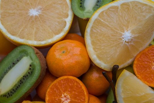 Fresh fruits background.Healthy eating, dieting concept, clean eating.