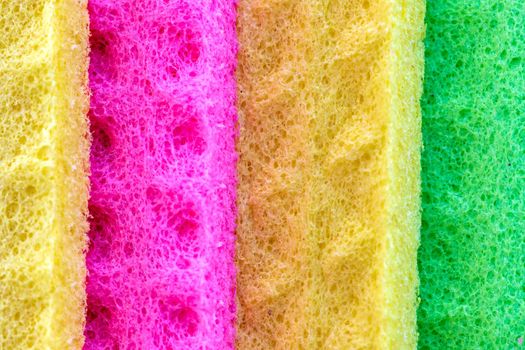 Colorful sponges. Close up. Sponge texture background