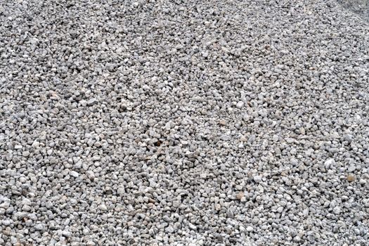The surface of many crushed stones. View from above. Background with stones