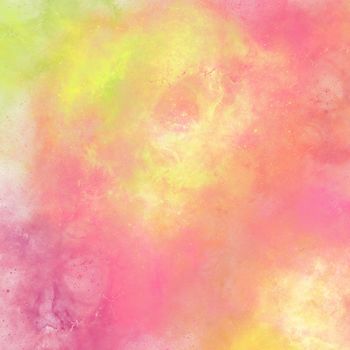 Watercolor splashes, stains. Fantastic wet watercolor background for vintage postcard, retro templates. Splashes of multicolored paint for your design