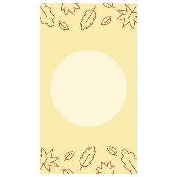 Autumn yellow background for stories. Autumn Doodle leaves on a yellow pattern. Design of an Internet page, banner, or invitation. Vector contour illustration for a website