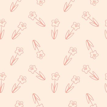 Beige seamless endless pattern with Doodle colors. Vector illustration of the background for textiles, covers, packaging. Texture for a girl.
