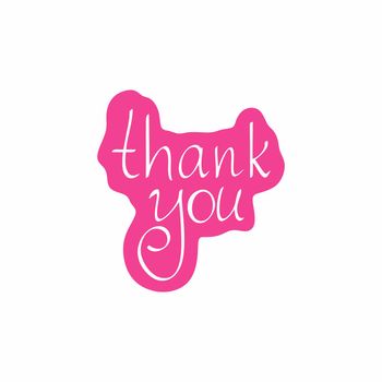 Thank you, pink calligraphy lettering. Vector lettering