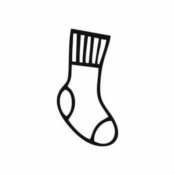 Vector Doodle illustration of a sock. Socks drawn with a contour line. Freehand drawing.