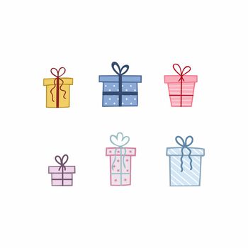 A set of gifts for the new year and Christmas. Vector illustration in Doodle style.