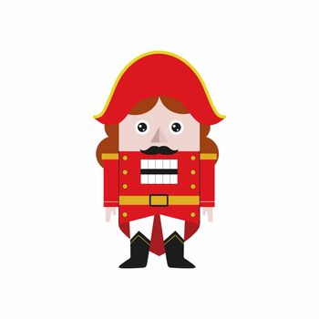 Nutcracker isolated on a white background. The hero of a fairy tale for the new year and Christmas. Christmas tree toy vector