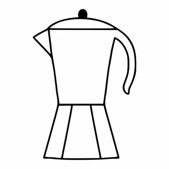 Coffee maker for making quick coffee. A doodle-style coffee machine. Kitchen electric appliance.