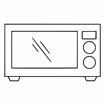 A doodle-style microwave oven. Home kitchen appliance icon.