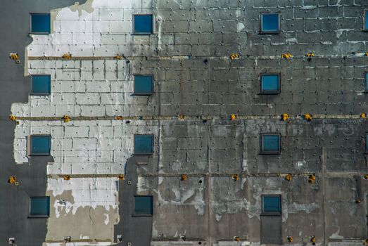 The pattern on the side of the old building that is about to be dropped Suitable for background images.