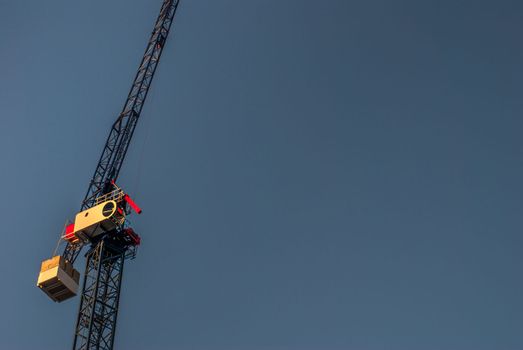 London, UK - Feb 22, 2019 : Construction site with cranes on sky background