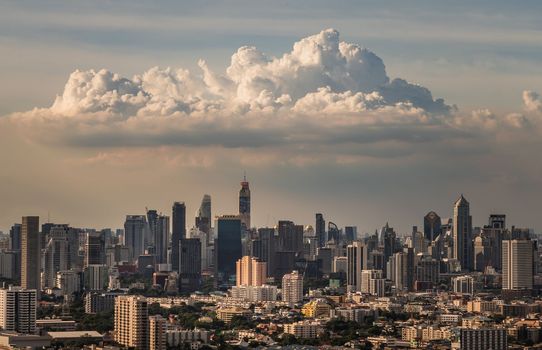 Bangkok, Thailand - Jul 27, 2020 : City view of Bangkok afternoon creates energetic feeling to get ready for the day waiting ahead. Selective focus.