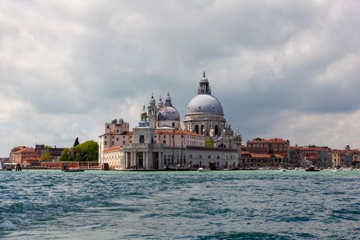 View of basilica of St. Mary of Health in Venice, Italy