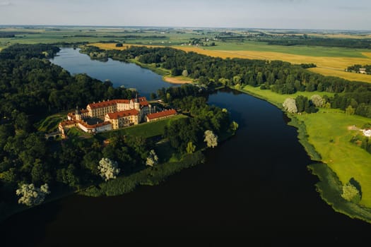 Summer Nesvizh Castle in the city of Nesvizh.Belarus.