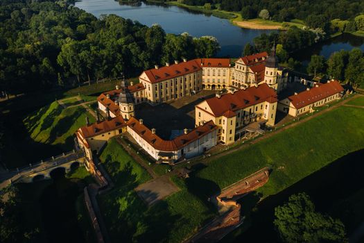 Summer Nesvizh Castle in the city of Nesvizh.Belarus.