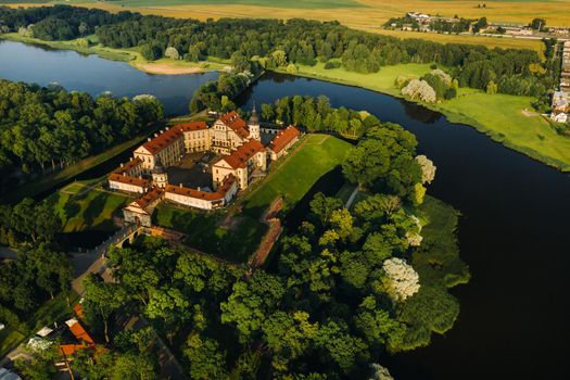 Summer Nesvizh Castle in the city of Nesvizh.Belarus.