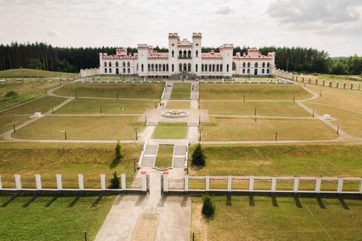 Summer Kossovsky Castle in Belarus.Puslovsky Palace.