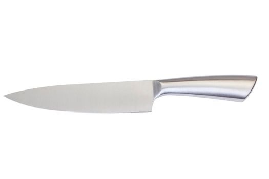High-quality, high-durable stainless steel carving chef's knife, isolated on white with clipping path.