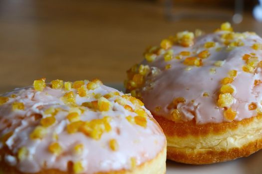 Homemade cakes and donuts are on the plate