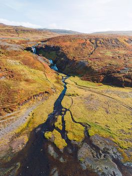 Beautiful autumn scenery. Colorful morning view of popular tourast destination in Iceland. Stunning autumn sunrise on Snaefellsnes peninsula, Iceland, Europe. . High quality photo