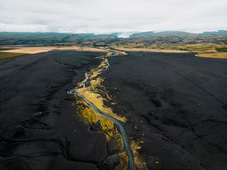 The black sands beaches of Selheimasandur in Southern Iceland. High quality photo