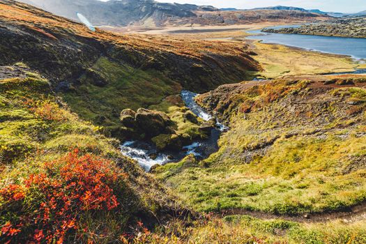 Beautiful autumn scenery. Colorful morning view of popular tourast destination in Iceland. Stunning autumn sunrise on Snaefellsnes peninsula, Iceland, Europe. . High quality photo
