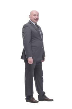 full-length. Mature business man .isolated on a white background.
