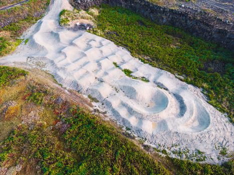 Aerial view of bikepark in Iceland. High quality photo