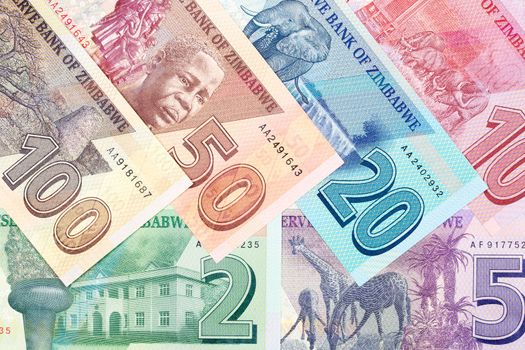 Zimbabwean money new serie of banknotes a business background