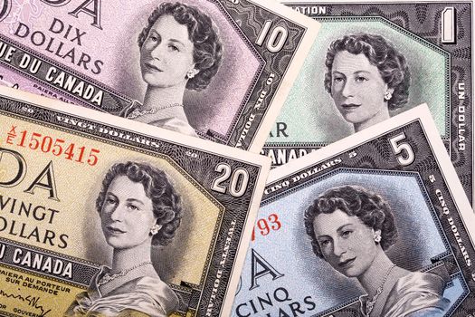 Old Canadian money - Dollars a business background