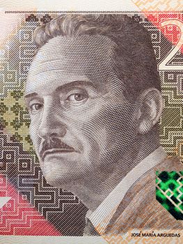 Jose Maria Arguedas a portrait from Peruvian money - Soles