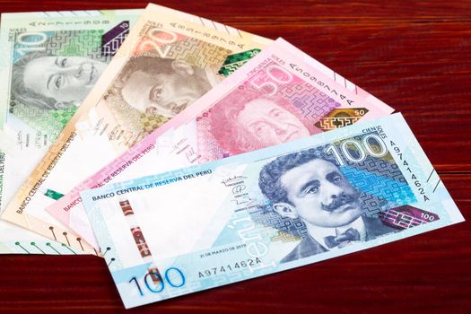 Peruvian money - Soles a business background from new series of banknotes	