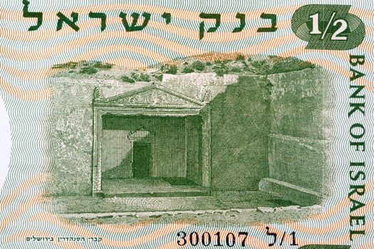 Tombs of the Sanhedrin from old Israeli money - Lira