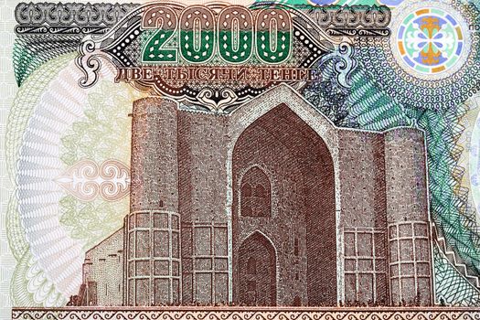 Hodja Ahmed Yassavi mausoleum from  Kazakhstan money - Tenge