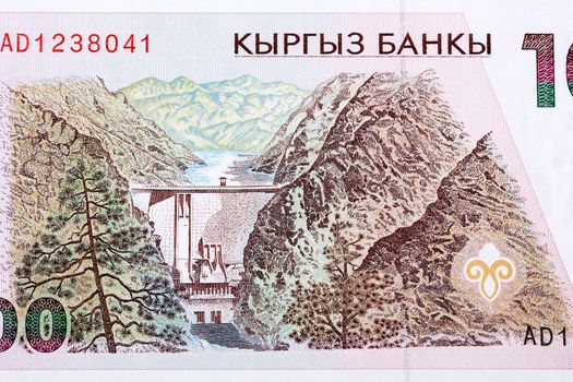 Toktogul Hydroelectric Power Station from Kyrgyzstani money - som