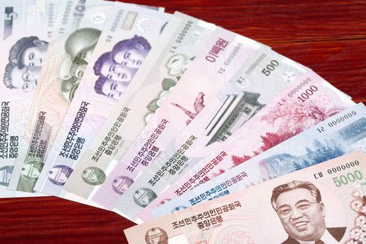 North Korean money - won a business background