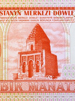 Mausoleum of Il-Arslan from Turkmenistani money - manat