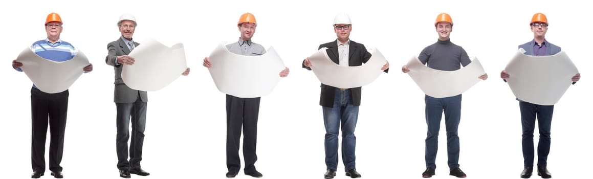 full-length. business man with a megaphone. isolated on a white background.