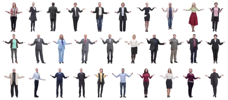 group of successful business people isolated on white background
