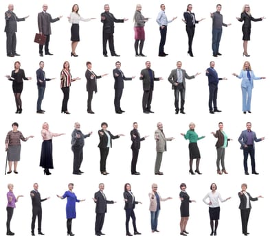 group of successful business people isolated on white background