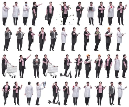set of images of a woman in full growth. displays many concepts