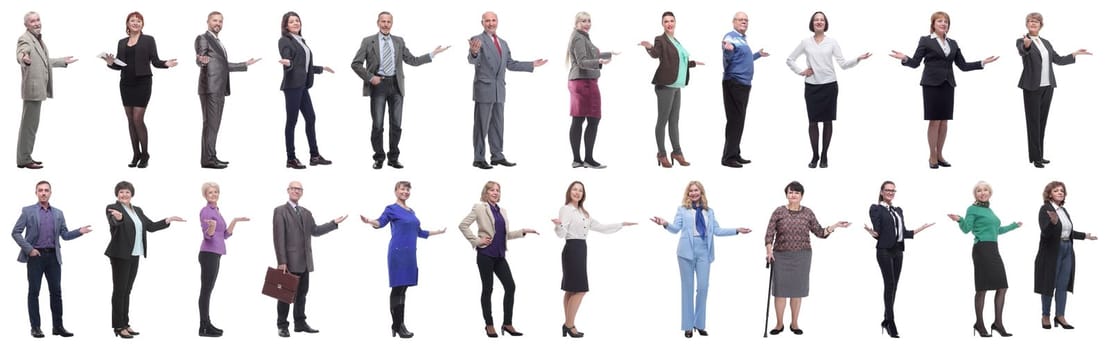 group of successful business people isolated on white background