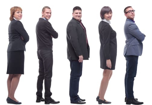 group of successful business people isolated on white background