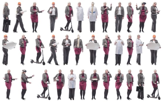 set of images of a woman in full growth. displays many concepts
