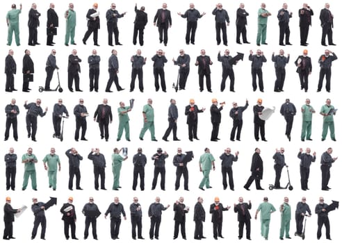 set of images of a man in full growth. displays many concepts