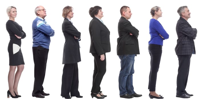 group of successful business people isolated on white background