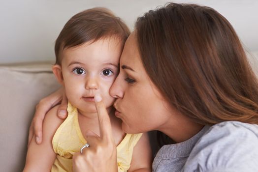 Shes mommys little angel. an adorable little baby and her mother sharing a cute moment